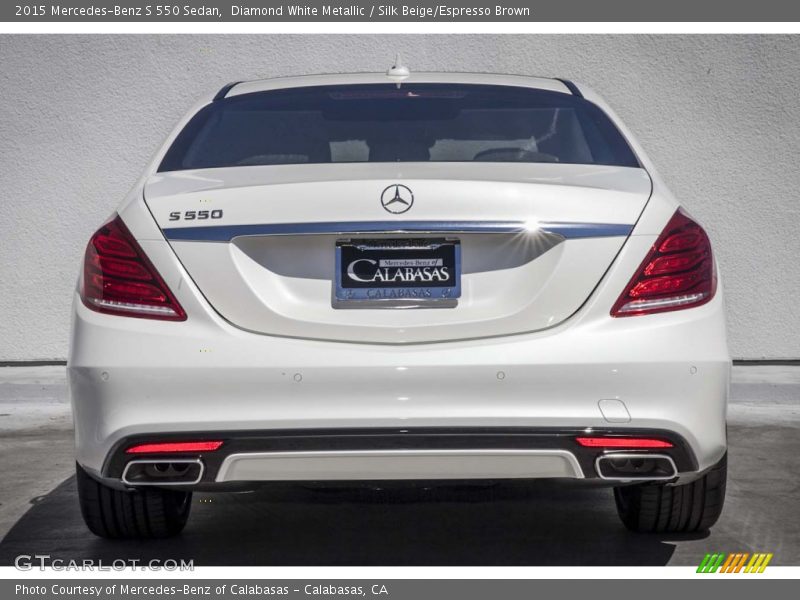 Diamond White Metallic / Silk Beige/Espresso Brown 2015 Mercedes-Benz S 550 Sedan