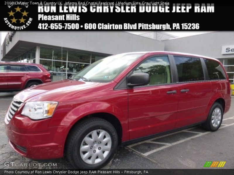 Inferno Red Crystal Pearlcoat / Medium Slate Gray/Light Shale 2008 Chrysler Town & Country LX