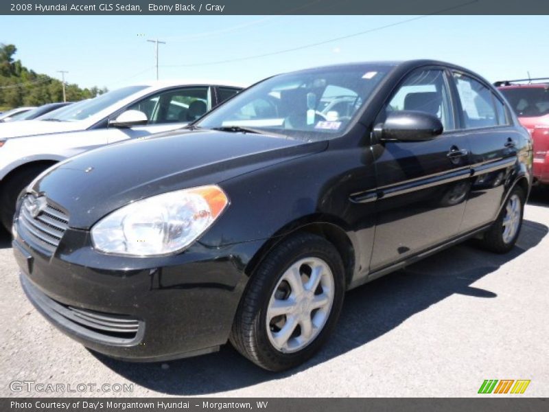 Ebony Black / Gray 2008 Hyundai Accent GLS Sedan