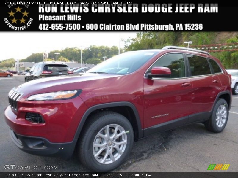 Deep Cherry Red Crystal Pearl / Black 2016 Jeep Cherokee Latitude 4x4