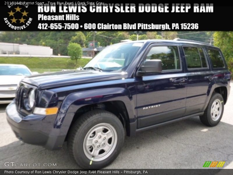True Blue Pearl / Dark Slate Gray 2016 Jeep Patriot Sport