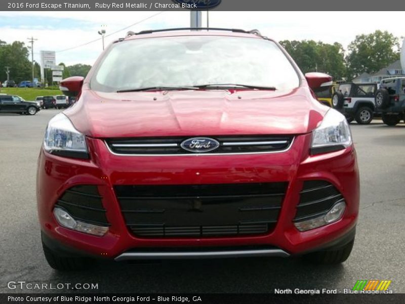 Ruby Red Metallic / Charcoal Black 2016 Ford Escape Titanium