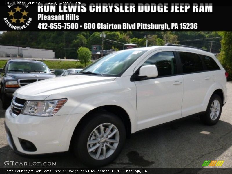 White / Black 2016 Dodge Journey SXT AWD
