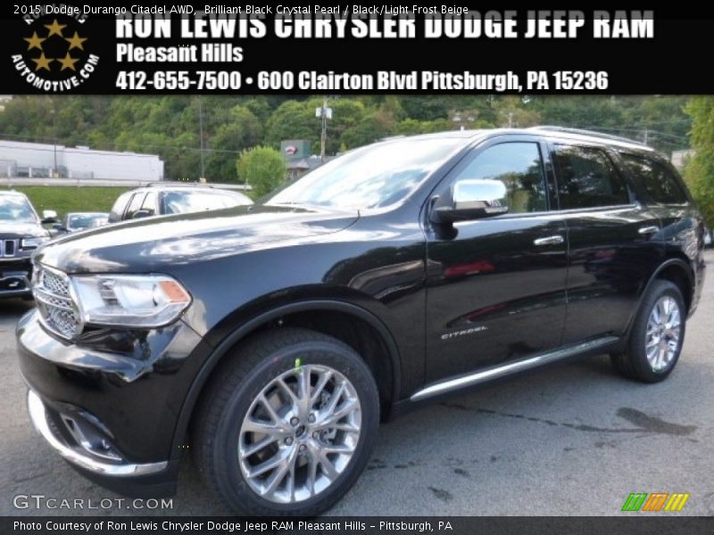 Brilliant Black Crystal Pearl / Black/Light Frost Beige 2015 Dodge Durango Citadel AWD