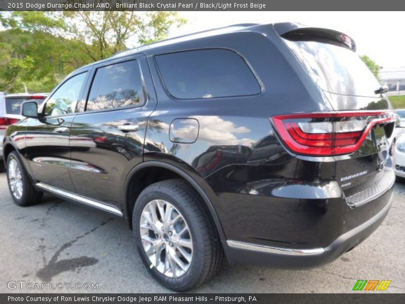 Brilliant Black Crystal Pearl / Black/Light Frost Beige 2015 Dodge Durango Citadel AWD