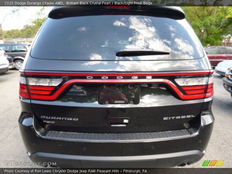 Brilliant Black Crystal Pearl / Black/Light Frost Beige 2015 Dodge Durango Citadel AWD