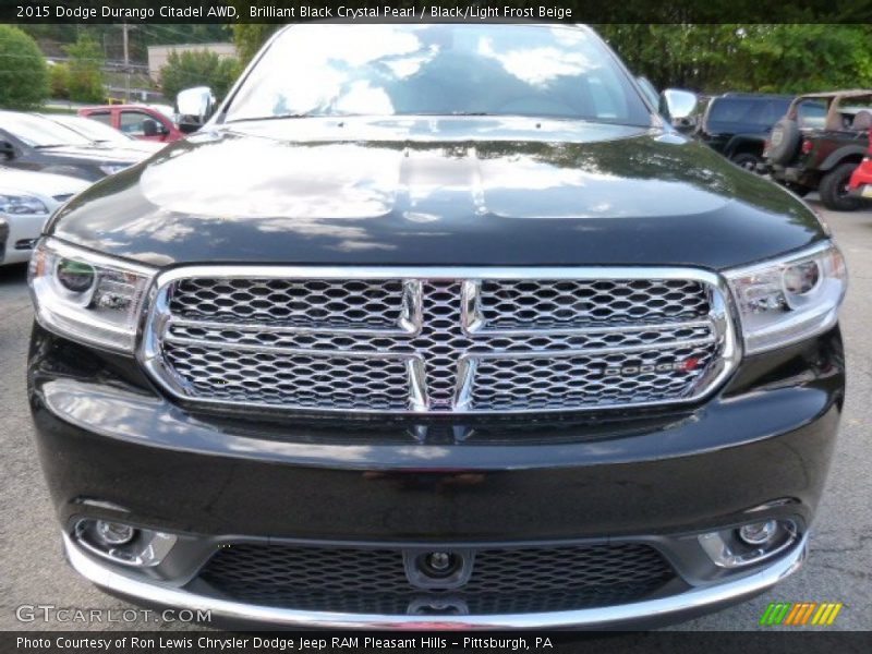 Brilliant Black Crystal Pearl / Black/Light Frost Beige 2015 Dodge Durango Citadel AWD