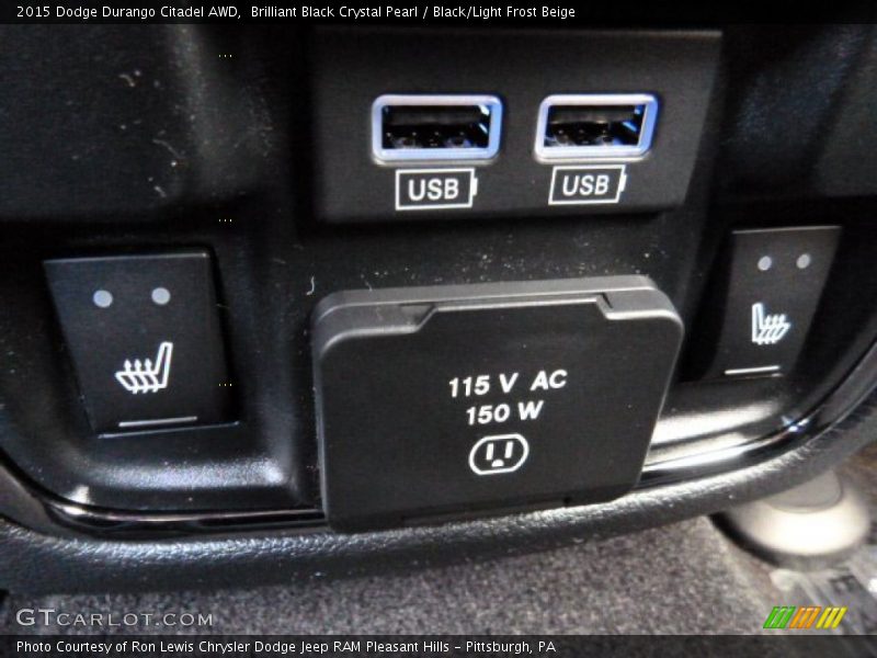 Brilliant Black Crystal Pearl / Black/Light Frost Beige 2015 Dodge Durango Citadel AWD