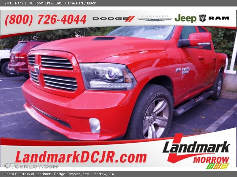 Flame Red / Black 2013 Ram 1500 Sport Crew Cab