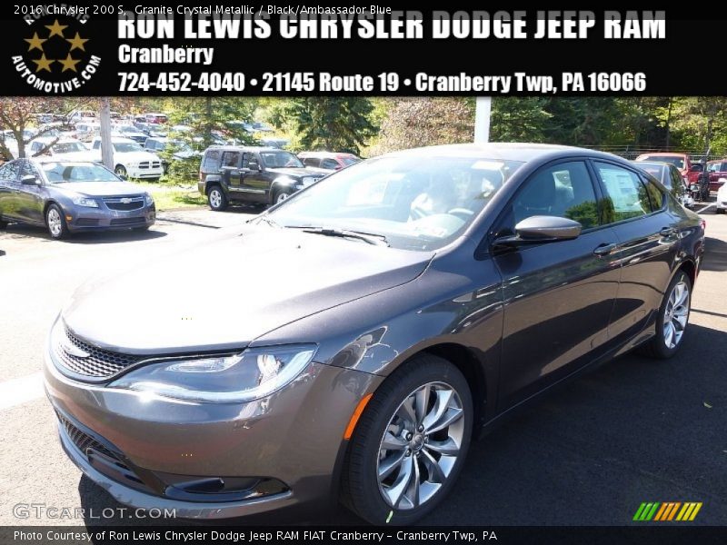Granite Crystal Metallic / Black/Ambassador Blue 2016 Chrysler 200 S