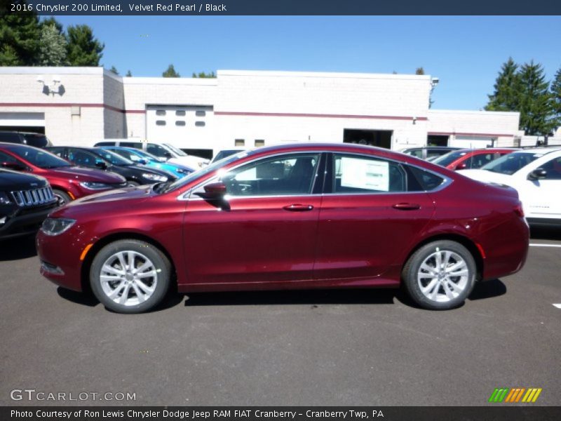 Velvet Red Pearl / Black 2016 Chrysler 200 Limited