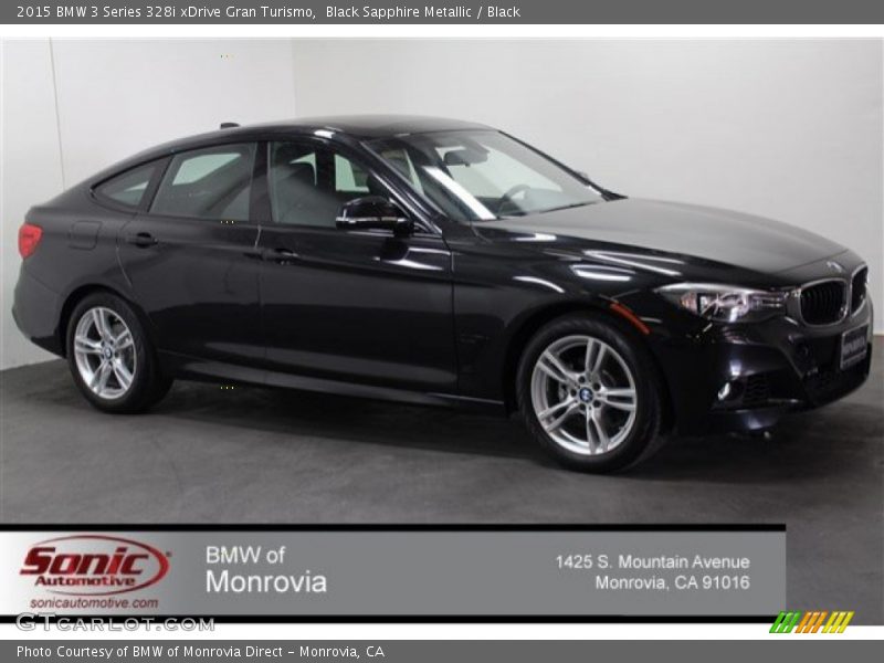 Black Sapphire Metallic / Black 2015 BMW 3 Series 328i xDrive Gran Turismo