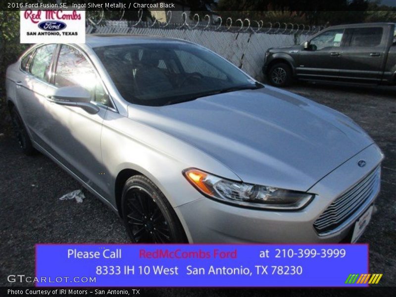 Ingot Silver Metallic / Charcoal Black 2016 Ford Fusion SE