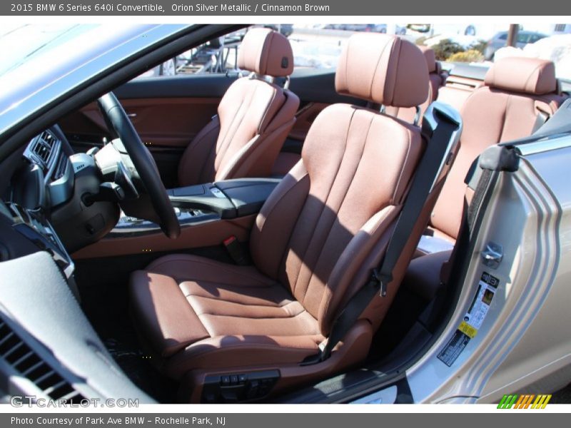 Orion Silver Metallic / Cinnamon Brown 2015 BMW 6 Series 640i Convertible
