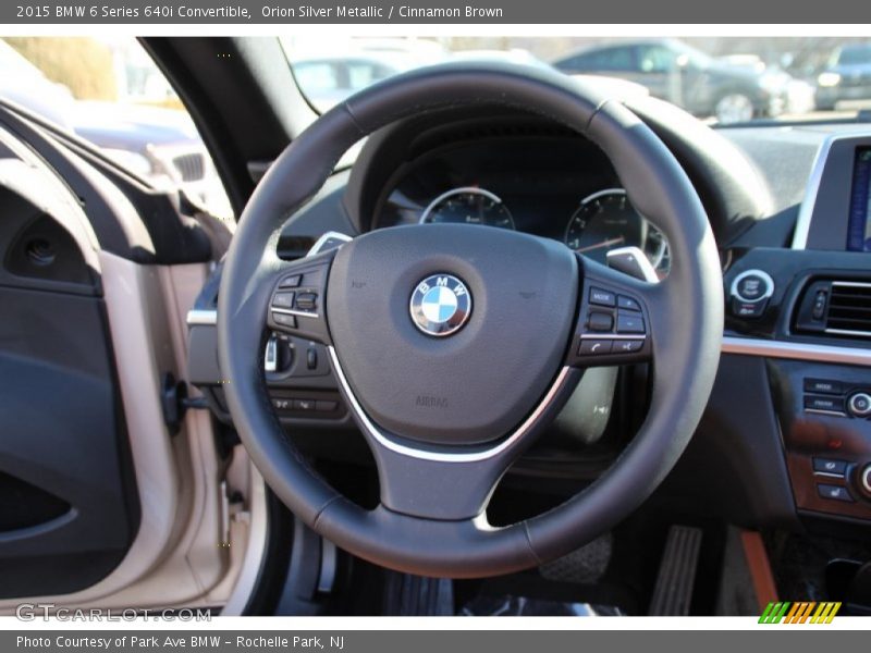 Orion Silver Metallic / Cinnamon Brown 2015 BMW 6 Series 640i Convertible