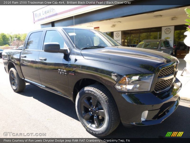 Brilliant Black Crystal Pearl / Black/Diesel Gray 2016 Ram 1500 Tradesman Crew Cab 4x4