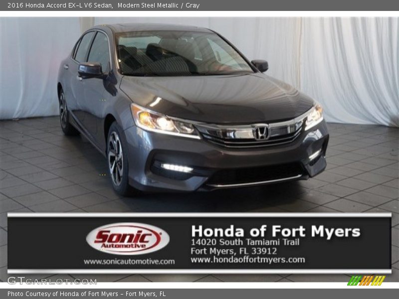 Modern Steel Metallic / Gray 2016 Honda Accord EX-L V6 Sedan