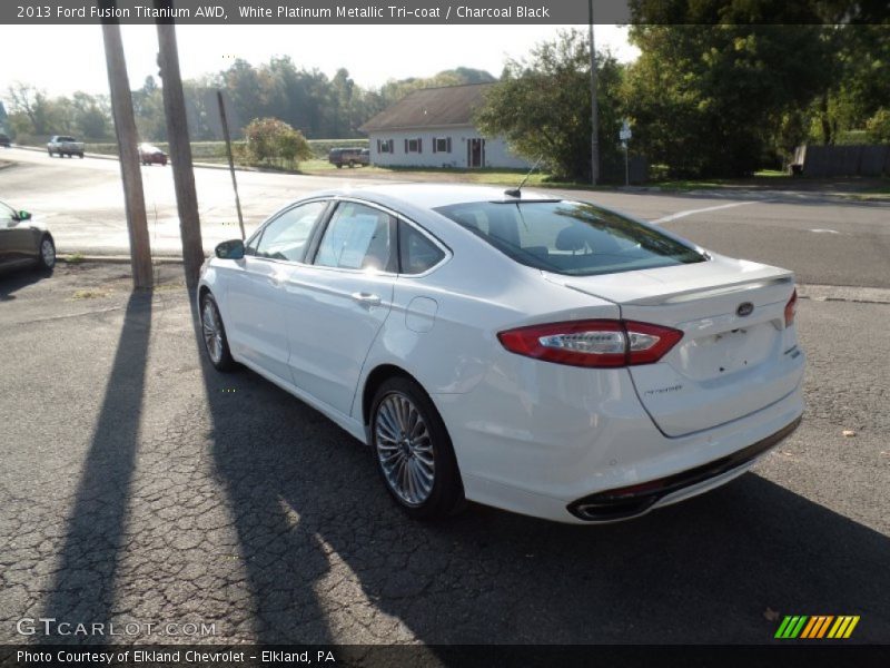 White Platinum Metallic Tri-coat / Charcoal Black 2013 Ford Fusion Titanium AWD