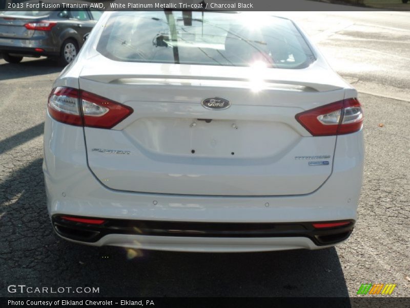 White Platinum Metallic Tri-coat / Charcoal Black 2013 Ford Fusion Titanium AWD
