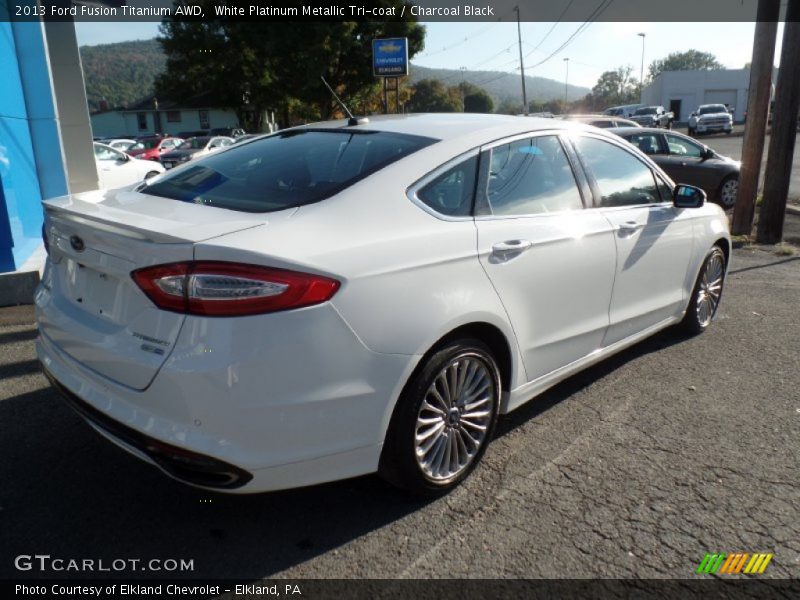 White Platinum Metallic Tri-coat / Charcoal Black 2013 Ford Fusion Titanium AWD