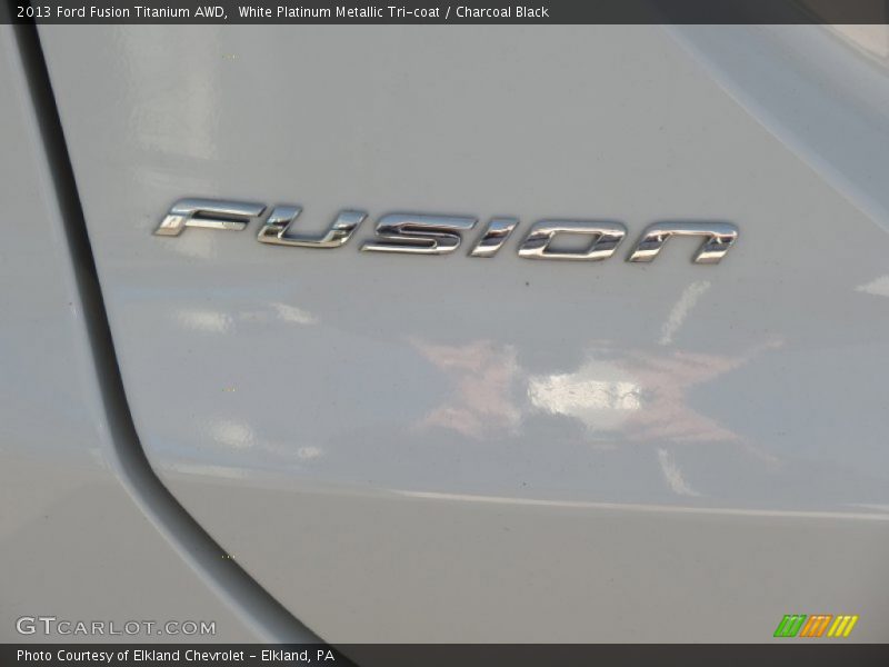 White Platinum Metallic Tri-coat / Charcoal Black 2013 Ford Fusion Titanium AWD
