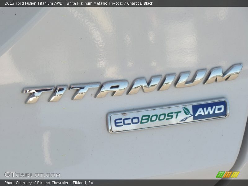 White Platinum Metallic Tri-coat / Charcoal Black 2013 Ford Fusion Titanium AWD