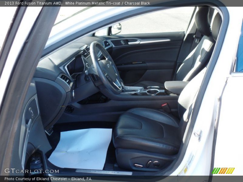 White Platinum Metallic Tri-coat / Charcoal Black 2013 Ford Fusion Titanium AWD