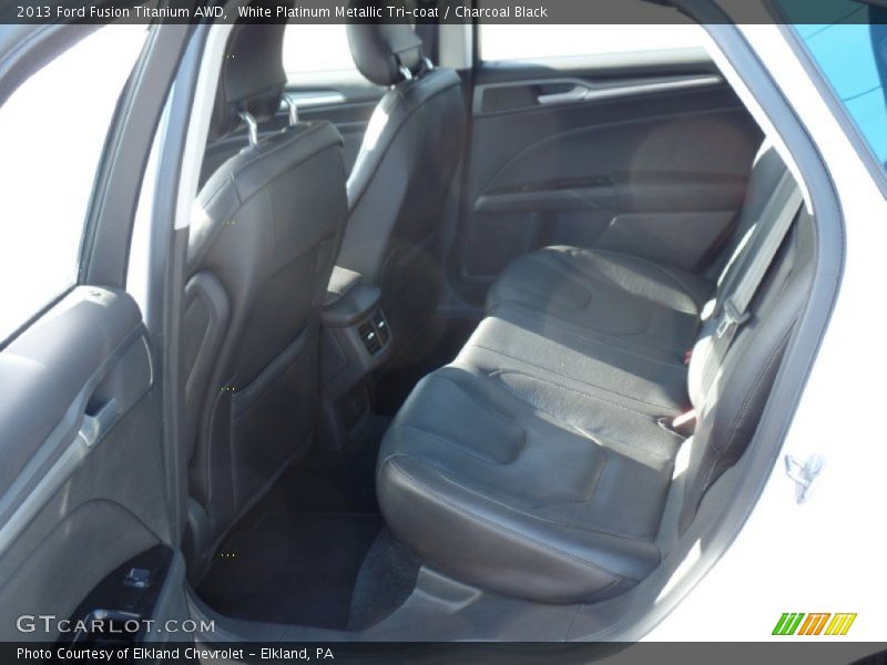 White Platinum Metallic Tri-coat / Charcoal Black 2013 Ford Fusion Titanium AWD