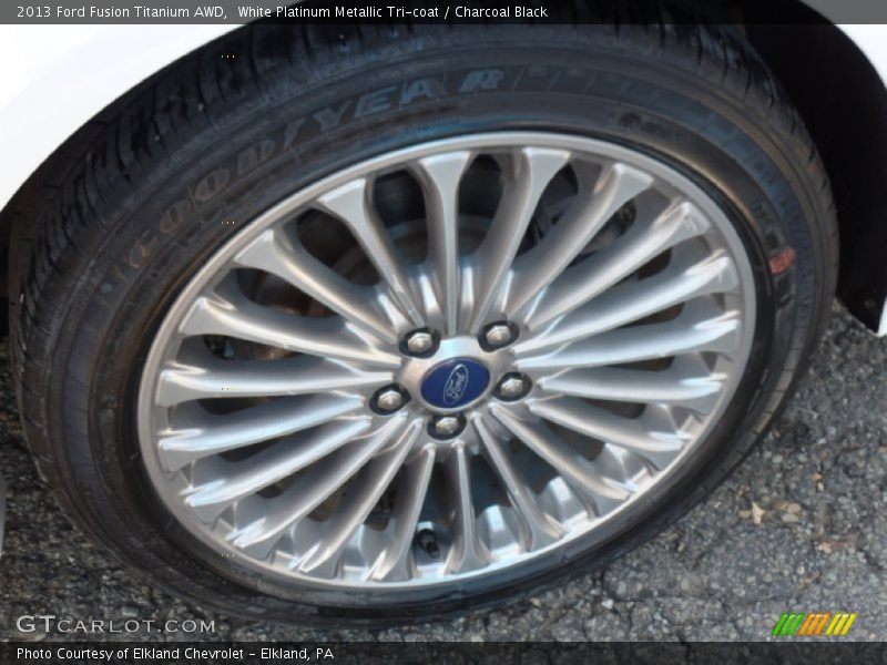 White Platinum Metallic Tri-coat / Charcoal Black 2013 Ford Fusion Titanium AWD