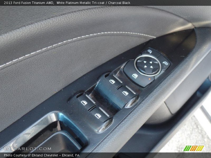 White Platinum Metallic Tri-coat / Charcoal Black 2013 Ford Fusion Titanium AWD