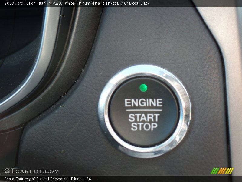 White Platinum Metallic Tri-coat / Charcoal Black 2013 Ford Fusion Titanium AWD