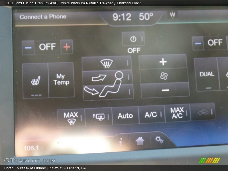 White Platinum Metallic Tri-coat / Charcoal Black 2013 Ford Fusion Titanium AWD