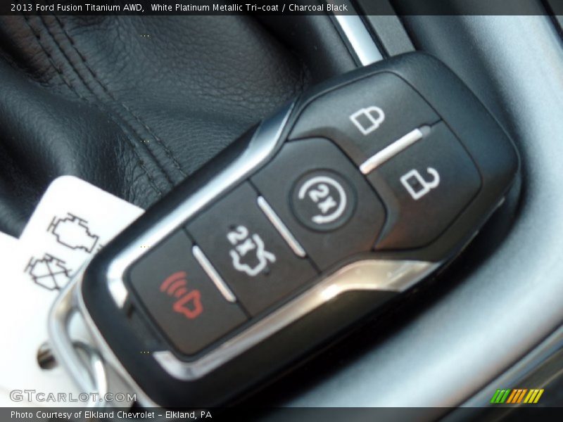 White Platinum Metallic Tri-coat / Charcoal Black 2013 Ford Fusion Titanium AWD