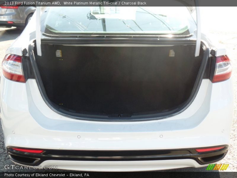 White Platinum Metallic Tri-coat / Charcoal Black 2013 Ford Fusion Titanium AWD