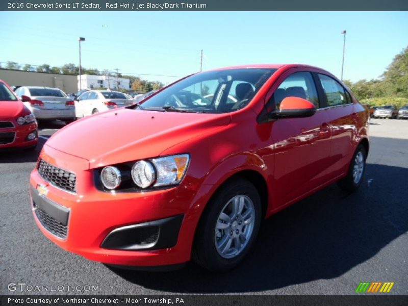 Red Hot / Jet Black/Dark Titanium 2016 Chevrolet Sonic LT Sedan