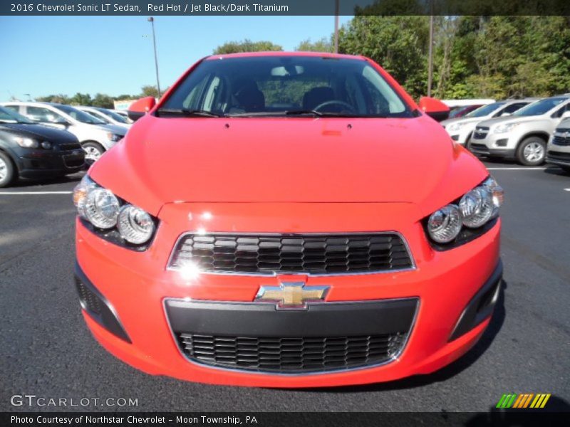Red Hot / Jet Black/Dark Titanium 2016 Chevrolet Sonic LT Sedan