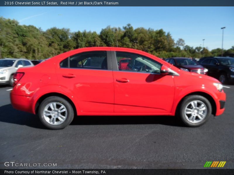 Red Hot / Jet Black/Dark Titanium 2016 Chevrolet Sonic LT Sedan