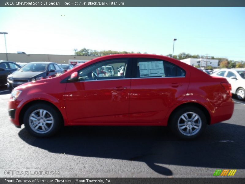 Red Hot / Jet Black/Dark Titanium 2016 Chevrolet Sonic LT Sedan
