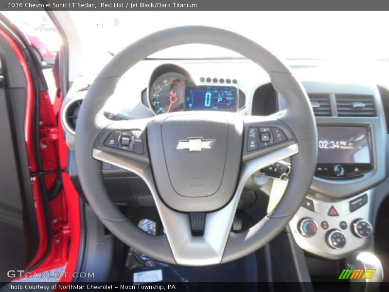 Red Hot / Jet Black/Dark Titanium 2016 Chevrolet Sonic LT Sedan