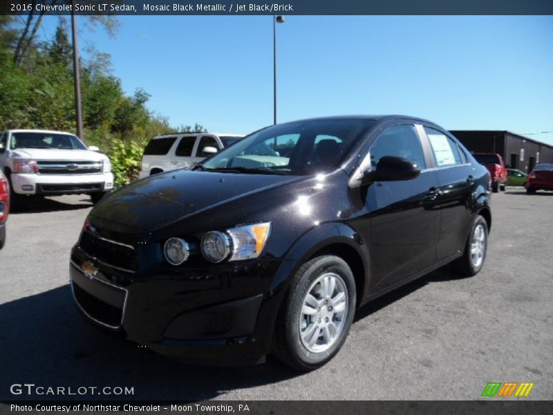 Mosaic Black Metallic / Jet Black/Brick 2016 Chevrolet Sonic LT Sedan