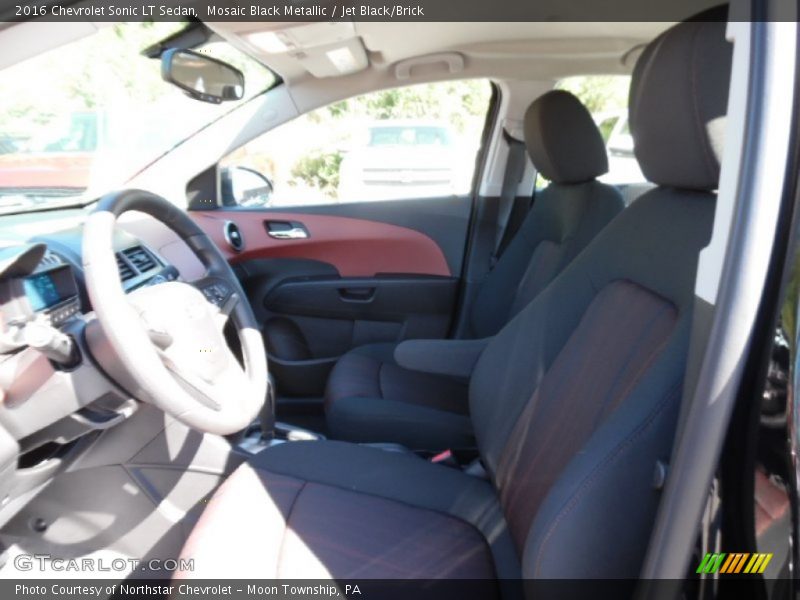 Mosaic Black Metallic / Jet Black/Brick 2016 Chevrolet Sonic LT Sedan