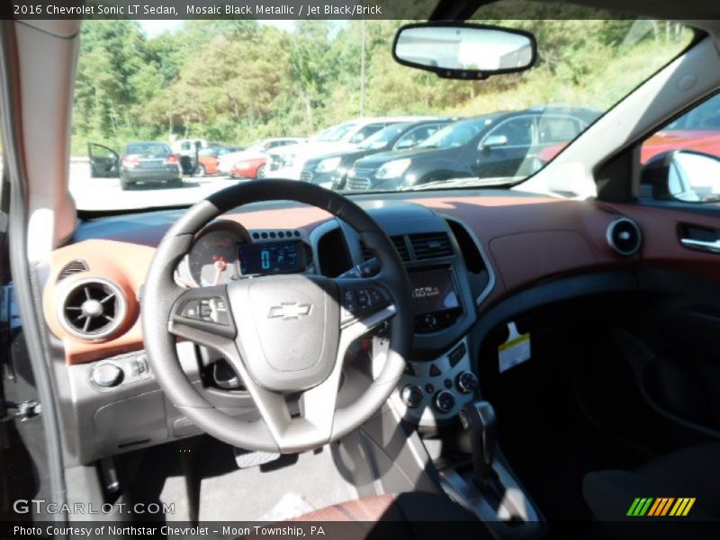 Mosaic Black Metallic / Jet Black/Brick 2016 Chevrolet Sonic LT Sedan