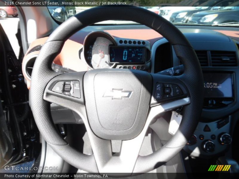 Mosaic Black Metallic / Jet Black/Brick 2016 Chevrolet Sonic LT Sedan