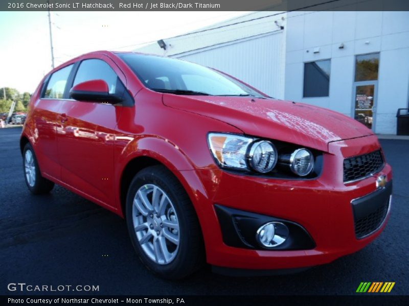 Red Hot / Jet Black/Dark Titanium 2016 Chevrolet Sonic LT Hatchback