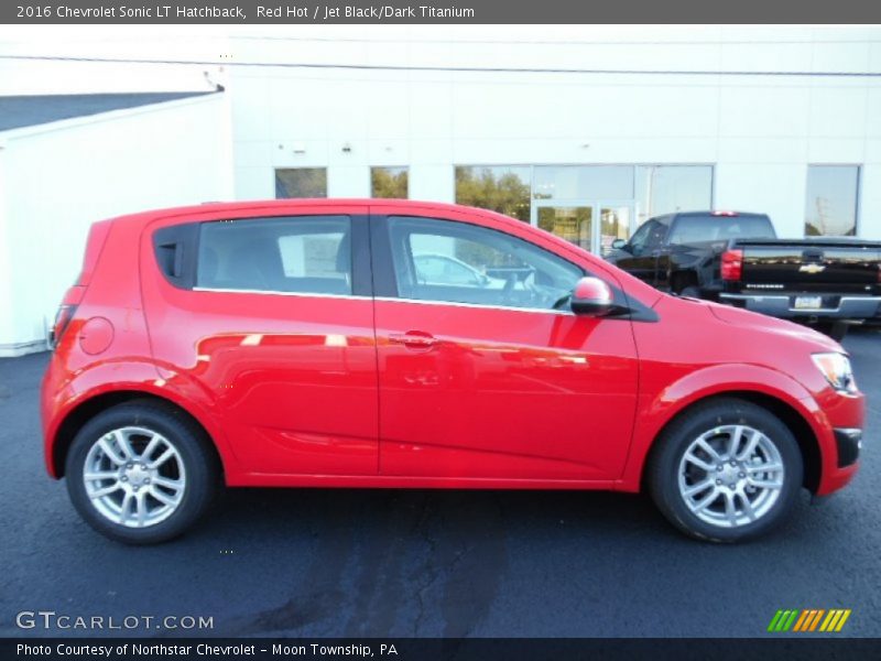 Red Hot / Jet Black/Dark Titanium 2016 Chevrolet Sonic LT Hatchback