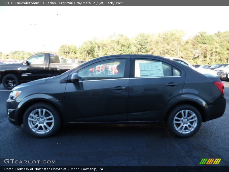 Nightfall Gray Metallic / Jet Black/Brick 2016 Chevrolet Sonic LT Sedan