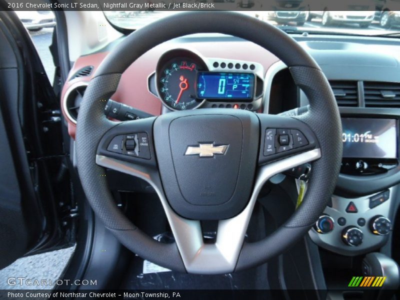 Nightfall Gray Metallic / Jet Black/Brick 2016 Chevrolet Sonic LT Sedan