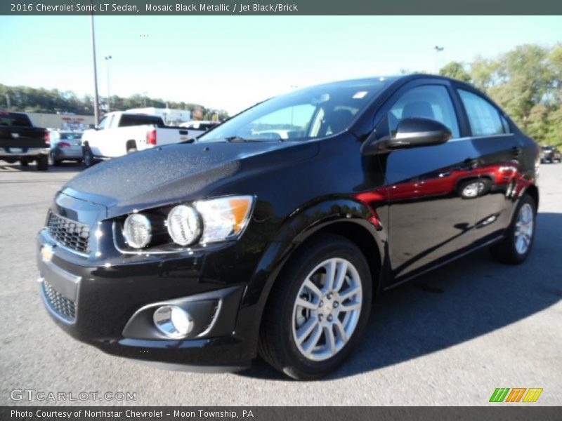 Mosaic Black Metallic / Jet Black/Brick 2016 Chevrolet Sonic LT Sedan