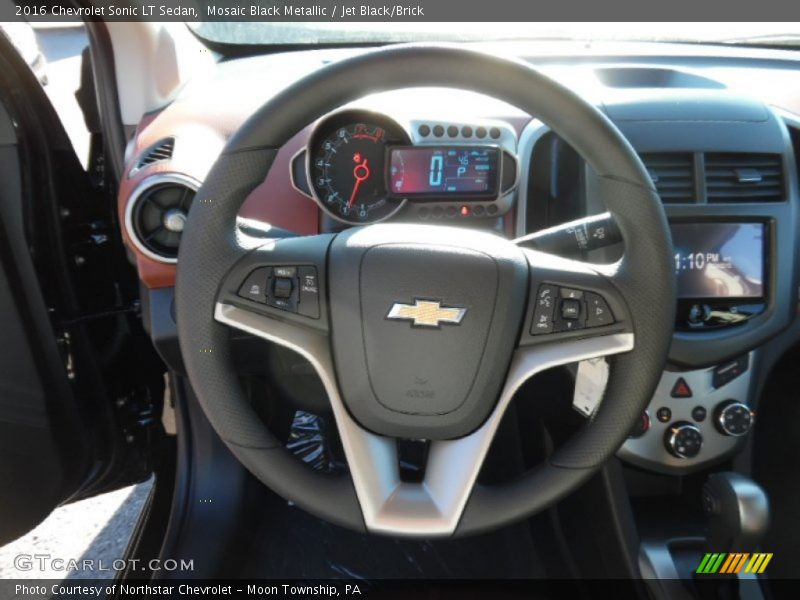 Mosaic Black Metallic / Jet Black/Brick 2016 Chevrolet Sonic LT Sedan