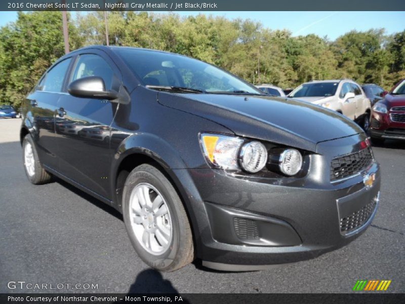 Nightfall Gray Metallic / Jet Black/Brick 2016 Chevrolet Sonic LT Sedan